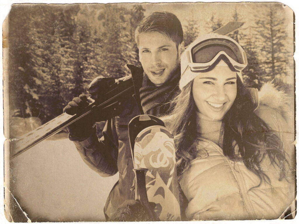 Couple Photo Edited into Retro Mode