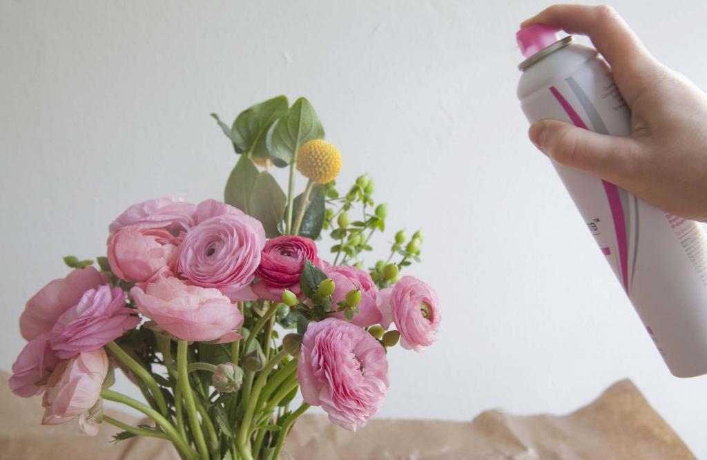 Hairspray on Flowers