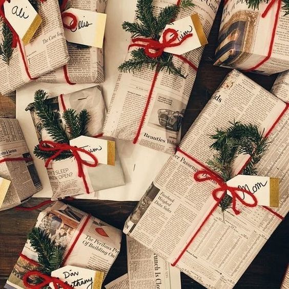 Newspaper gift wrapping