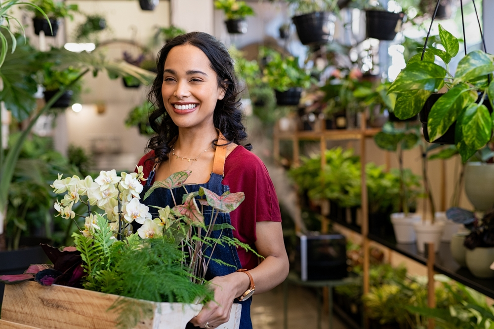 Lady carrying Flowers