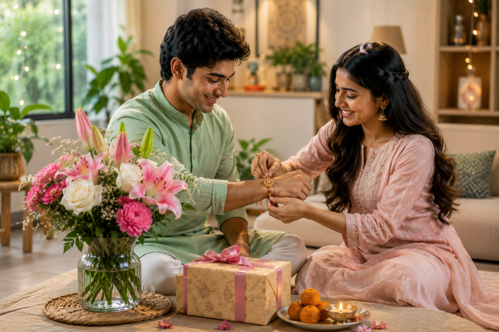 Raksha Bandhan Flower & Gift Ideas for Your Sibling 2 ChatGPT Image Jul 9 2026 04 04 45 PM